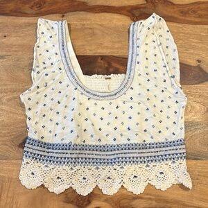 Free People Crocheted Bottom Crop Top - Size Medium